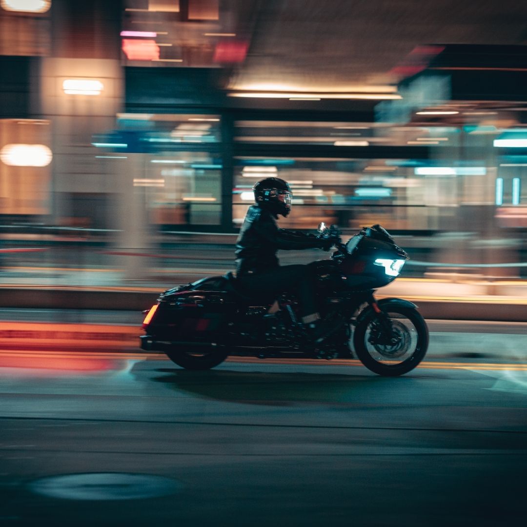 riding harley at night